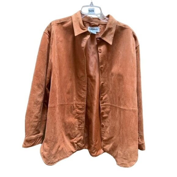 Bagatelle Italian Suede Leather Jacket & Pierre Cardin Turtleneck Sleeveles Shel